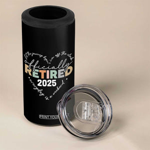 Officially Retired 2025 4 in 1 Can Cooler Tumbler Women Retirement Vintage TS10 Print Your Wear