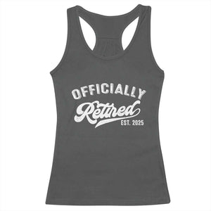 Officially Retired 2025 Racerback Tank Top Vintage Retirement TS10 Dark Heather Print Your Wear