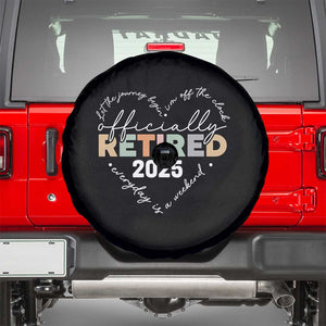 Officially Retired 2025 Spare Tire Cover Women Retirement Vintage TS10 Black Print Your Wear