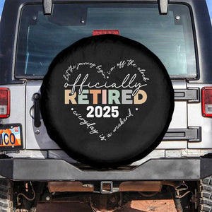 Officially Retired 2025 Spare Tire Cover Women Retirement Vintage TS10 No hole Black Print Your Wear