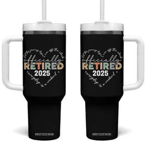 Officially Retired 2025 Tumbler With Handle Women Retirement Vintage TS10 One Size: 40 oz Black Print Your Wear