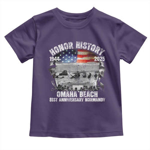Omaha Beach D Day 81 ST Anniversary Honor History Normandy Toddler T Shirt American Flag WWII TS11 Purple Print Your Wear