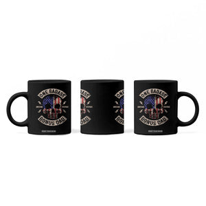 One Badass Bonus Dad Coffee Mug Vintage Step Dad American Flag Fathers Day TS10 Print Your Wear