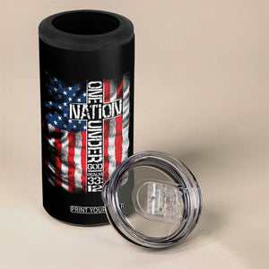 One Nation Under God 4 in 1 Can Cooler Tumbler 4th Of July Patriotic Christian Vintage Cross American Flag TS11 Print Your Wear
