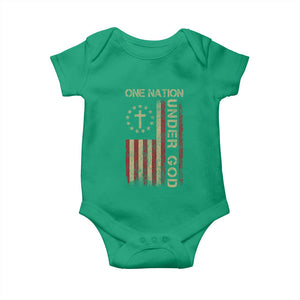 One Nation Under God Baby Onesie American Flag 4th Of July Patriotic Christian TS10 Irish Green Print Your Wear