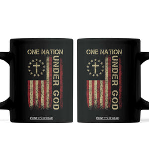 One Nation Under God Coffee Mug American Flag 4th Of July Patriotic Christian TS10 Black Print Your Wear
