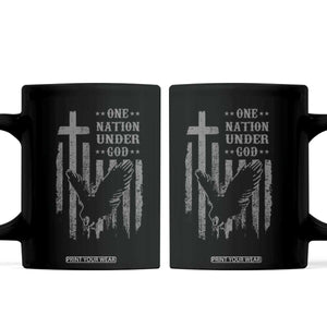 One Nation Under God Coffee Mug American Flag Bald Eagle 4th Of July Patriotic Christian TS10 Black Print Your Wear