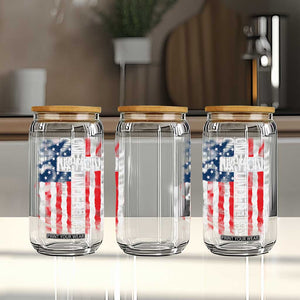 One Nation Under God Glass Can 4th Of July Patriotic Christian Vintage Cross American Flag TS11 Print Your Wear