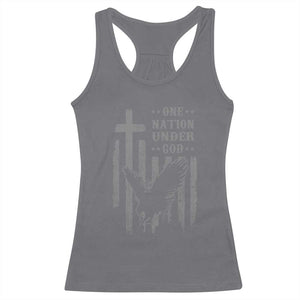 One Nation Under God Racerback Tank Top American Flag Bald Eagle 4th Of July Patriotic Christian TS10 Charcoal Print Your Wear