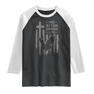 One Nation Under God Raglan Shirt American Flag Bald Eagle 4th Of July Patriotic Christian TS10 Black White Print Your Wear