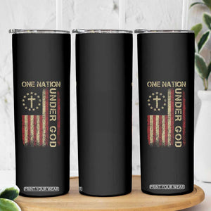 One Nation Under God Skinny Tumbler American Flag 4th Of July Patriotic Christian TS10 Print Your Wear