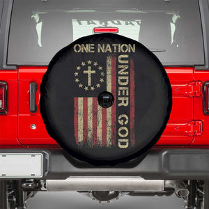 One Nation Under God Spare Tire Cover American Flag 4th Of July Patriotic Christian TS10 Black Print Your Wear