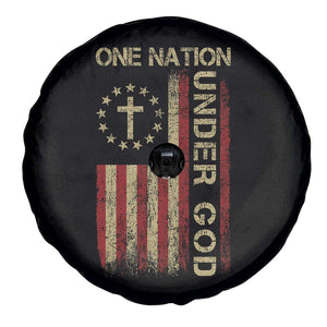 One Nation Under God Spare Tire Cover American Flag 4th Of July Patriotic Christian TS10 Print Your Wear