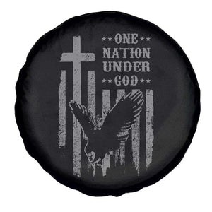 One Nation Under God Spare Tire Cover American Flag Bald Eagle 4th Of July Patriotic Christian TS10 Print Your Wear