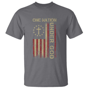 One Nation Under God T Shirt American Flag 4th Of July Patriotic Christian TS10 Charcoal Print Your Wear