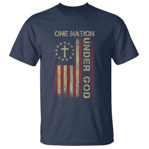 One Nation Under God T Shirt American Flag 4th Of July Patriotic Christian TS10 Navy Print Your Wear