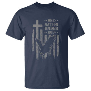 One Nation Under God T Shirt American Flag Bald Eagle 4th Of July Patriotic Christian TS10 Navy Print Your Wear