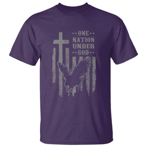 One Nation Under God T Shirt American Flag Bald Eagle 4th Of July Patriotic Christian TS10 Purple Print Your Wear