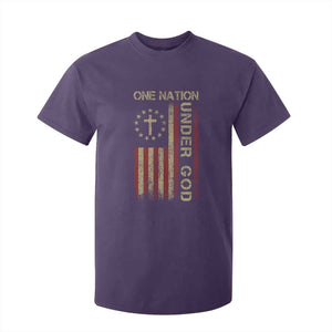 One Nation Under God T Shirt For Kid American Flag 4th Of July Patriotic Christian TS10 Purple Print Your Wear