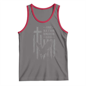 One Nation Under God Tank Top American Flag Bald Eagle 4th Of July Patriotic Christian TS10 Deep Heather Red Print Your Wear