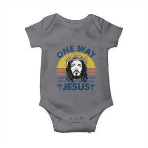 One Way Jesus Baby Onesie Christian Relgion Retro Vintage TS02 Charcoal Print Your Wear