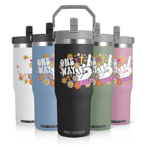 One Way Jesus Flip Straw Tumbler Christian Relgion Retro Hippie TS02 Print Your Wear