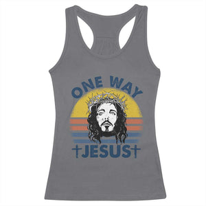 One Way Jesus Racerback Tank Top Christian Relgion Retro Vintage TS02 Charcoal Print Your Wear
