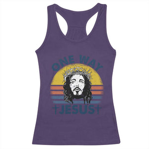 One Way Jesus Racerback Tank Top Christian Relgion Retro Vintage TS02 Purple Print Your Wear