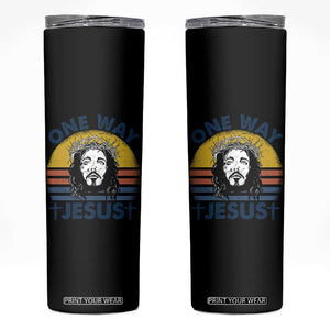 One Way Jesus Skinny Tumbler Christian Relgion Retro Vintage TS02 Black Print Your Wear