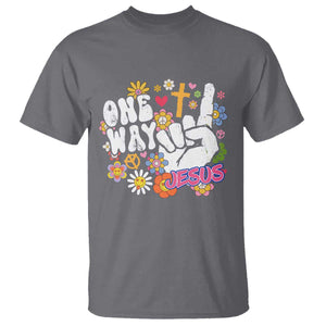 One Way Jesus T Shirt Christian Relgion Retro Hippie TS02 Charcoal Print Your Wear