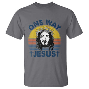One Way Jesus T Shirt Christian Relgion Retro Vintage TS02 Charcoal Print Your Wear