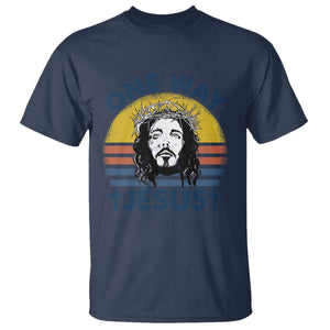 One Way Jesus T Shirt Christian Relgion Retro Vintage TS02 Navy Print Your Wear