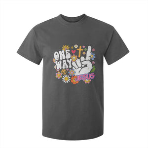 One Way Jesus T Shirt For Kid Christian Relgion Retro Hippie TS02 Dark Heather Print Your Wear