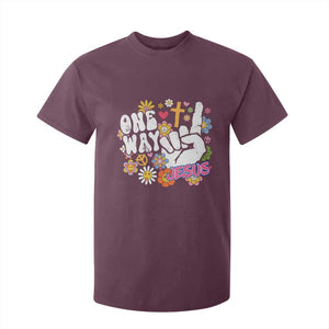 One Way Jesus T Shirt For Kid Christian Relgion Retro Hippie TS02 Maroon Print Your Wear