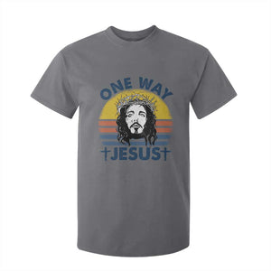 One Way Jesus T Shirt For Kid Christian Relgion Retro Vintage TS02 Charcoal Print Your Wear