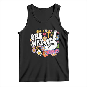 One Way Jesus Tank Top Christian Relgion Retro Hippie TS02 Black Print Your Wear