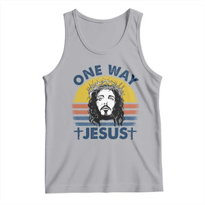 One Way Jesus Tank Top Christian Relgion Retro Vintage TS02 Athletic Heather Print Your Wear