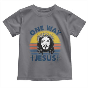 One Way Jesus Toddler T Shirt Christian Relgion Retro Vintage TS02 Charcoal Print Your Wear