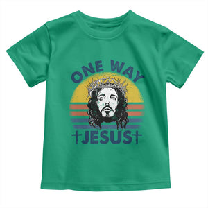 One Way Jesus Toddler T Shirt Christian Relgion Retro Vintage TS02 Irish Green Print Your Wear