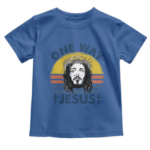 One Way Jesus Toddler T Shirt Christian Relgion Retro Vintage TS02 Royal Blue Print Your Wear