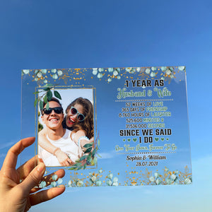Personalized Photo Acrylic Plaque One Year Down Forever To Go 1st Anniversary Gift For Couple, Husband, Wife CTM Custom - Printyourwear