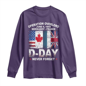 Operation Overlord D Day Normandy France WWII Never Forget Long Sleeve Shirt TS11 Purple Print Your Wear