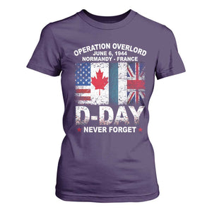 Operation Overlord D Day Normandy France WWII Never Forget T Shirt For Women TS11 Purple Print Your Wear