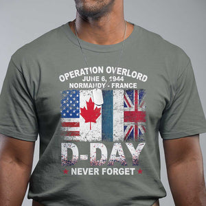 Operation Overlord D-Day T Shirt - Normandy France WWII Never Forget Military History Tee TS11 Military Green Print Your Wear