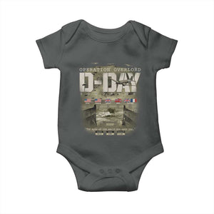 Operation Overlord D Day Normandy WWII Baby Onesie TS11 Dark Heather Print Your Wear