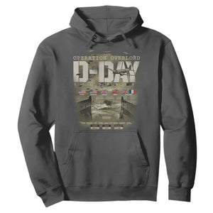 Operation Overlord D Day Normandy WWII Hoodie TS11 Dark Heather Print Your Wear