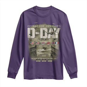 Operation Overlord D Day Normandy WWII Long Sleeve Shirt TS11 Purple Print Your Wear
