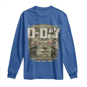 Operation Overlord D Day Normandy WWII Long Sleeve Shirt TS11 Royal Blue Print Your Wear
