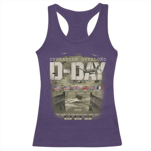 Operation Overlord D Day Normandy WWII Racerback Tank Top TS11 Purple Print Your Wear
