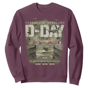 Operation Overlord D Day Normandy WWII Sweatshirt TS11 Maroon Print Your Wear